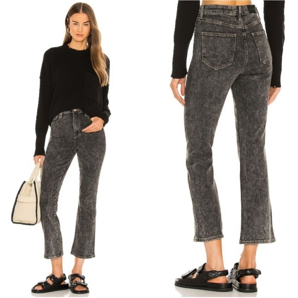 Pistola Lennon High Rise Boot Cut Cropped Ankle Jean Nightcap Black Acid Wash 29